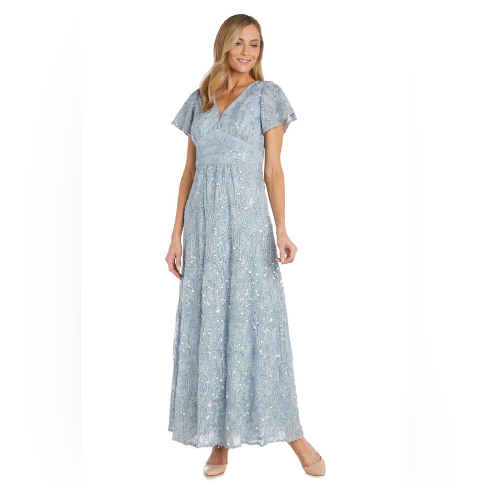 NWT R&M Richards Mesh Sequined Embellished Dress - Size 18